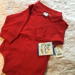 Long sleeved red onesie-12 mon- NWT
